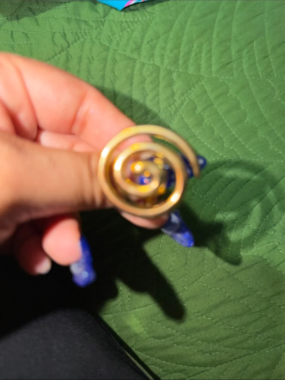 Gold Spiral Statement Ring with adjustable back